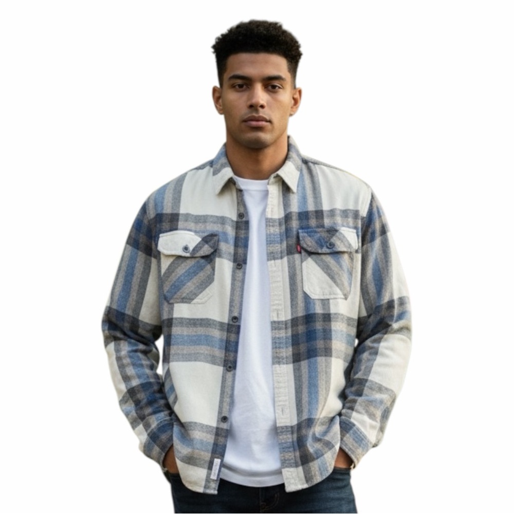 Levi’s Men’s Abbotts Plaid Flannel Button-Down Shirt - Size Large
